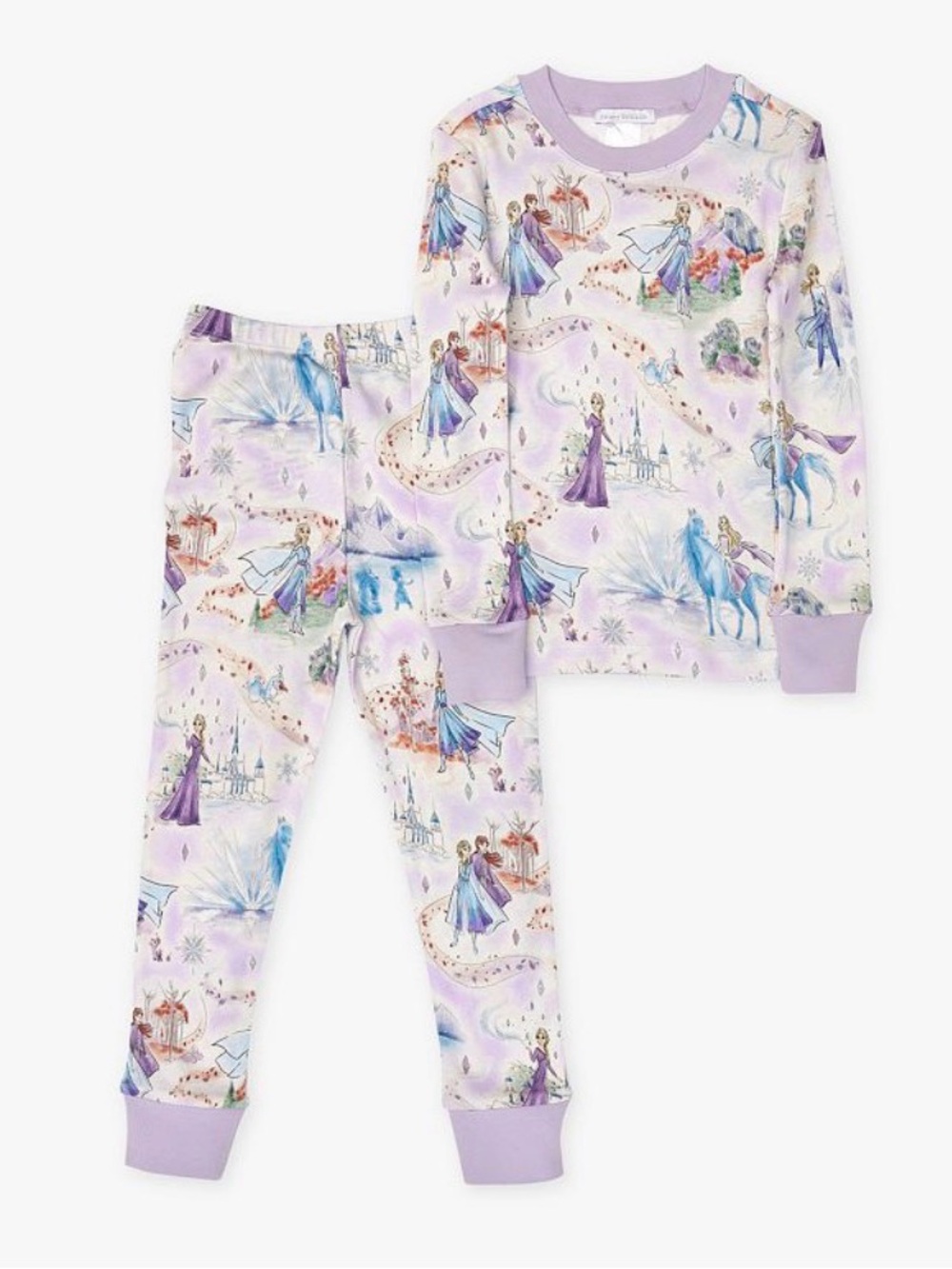 Pottery Barn Kids Lavender Princess Print Pajama Set